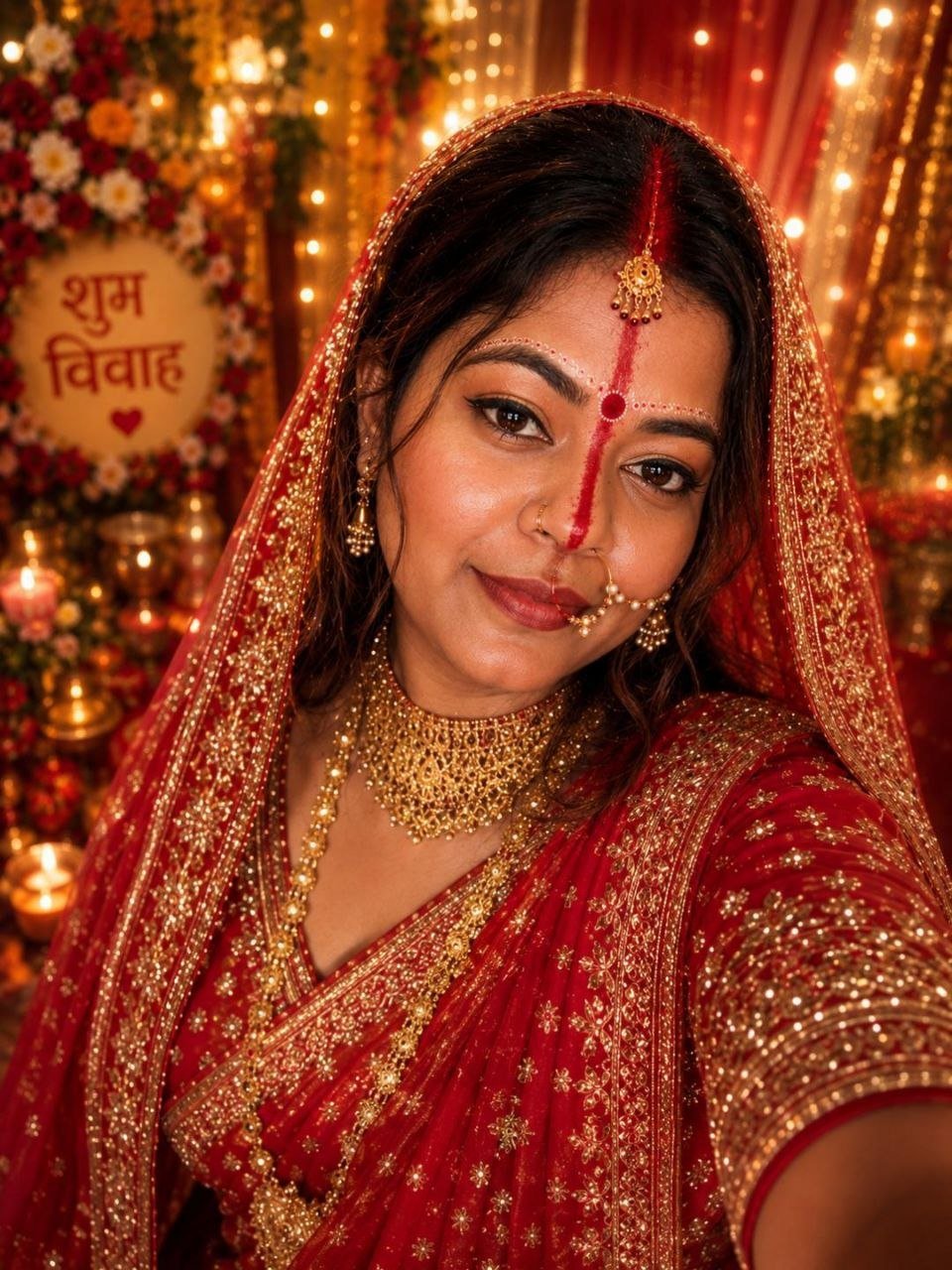 Ankita as a beautiful bride on our wedding day